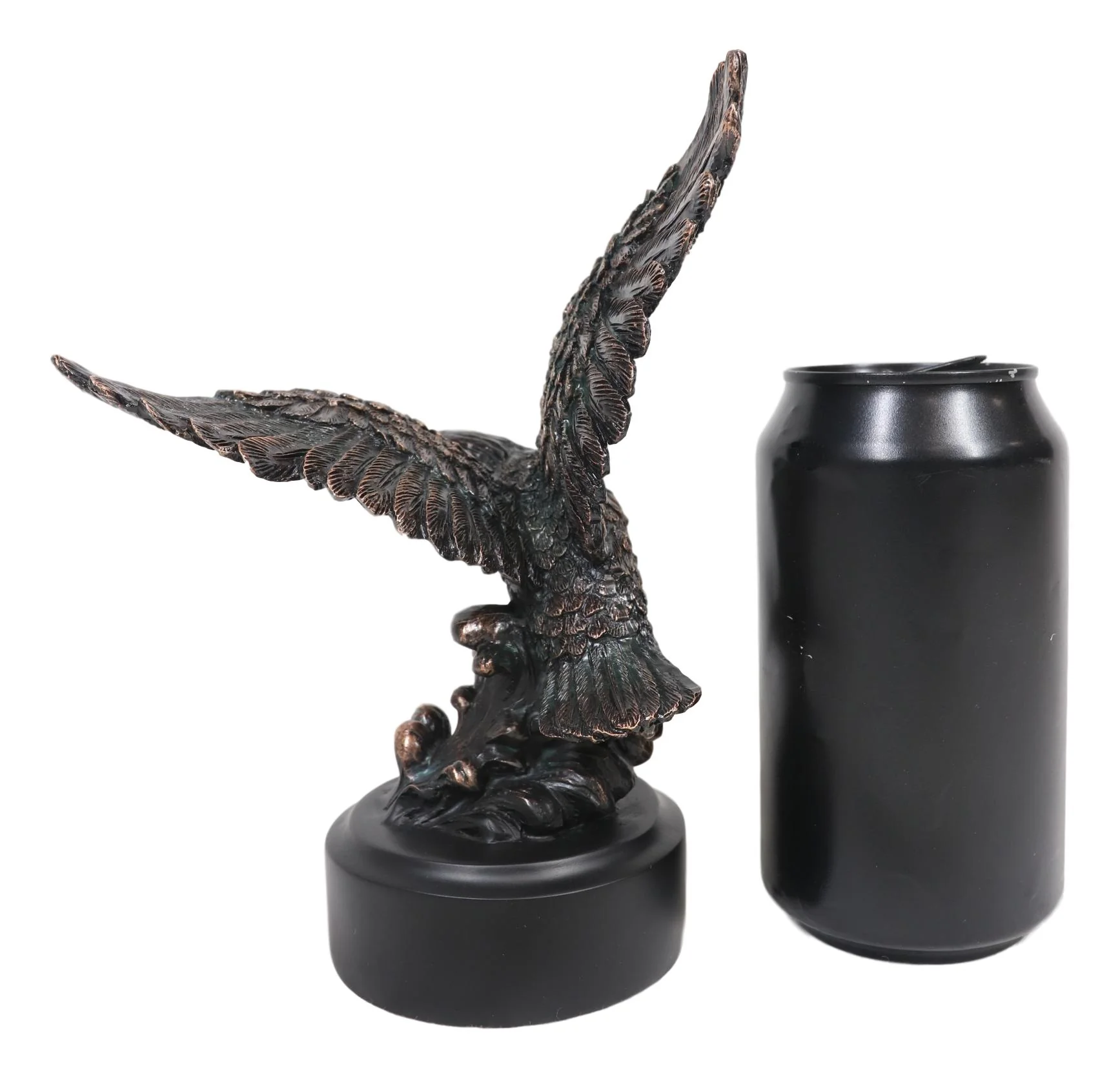 Wings of Glory Bald Eagle Swooping Over Stormy Ocean Waves Electroplated Statue - Image 6
