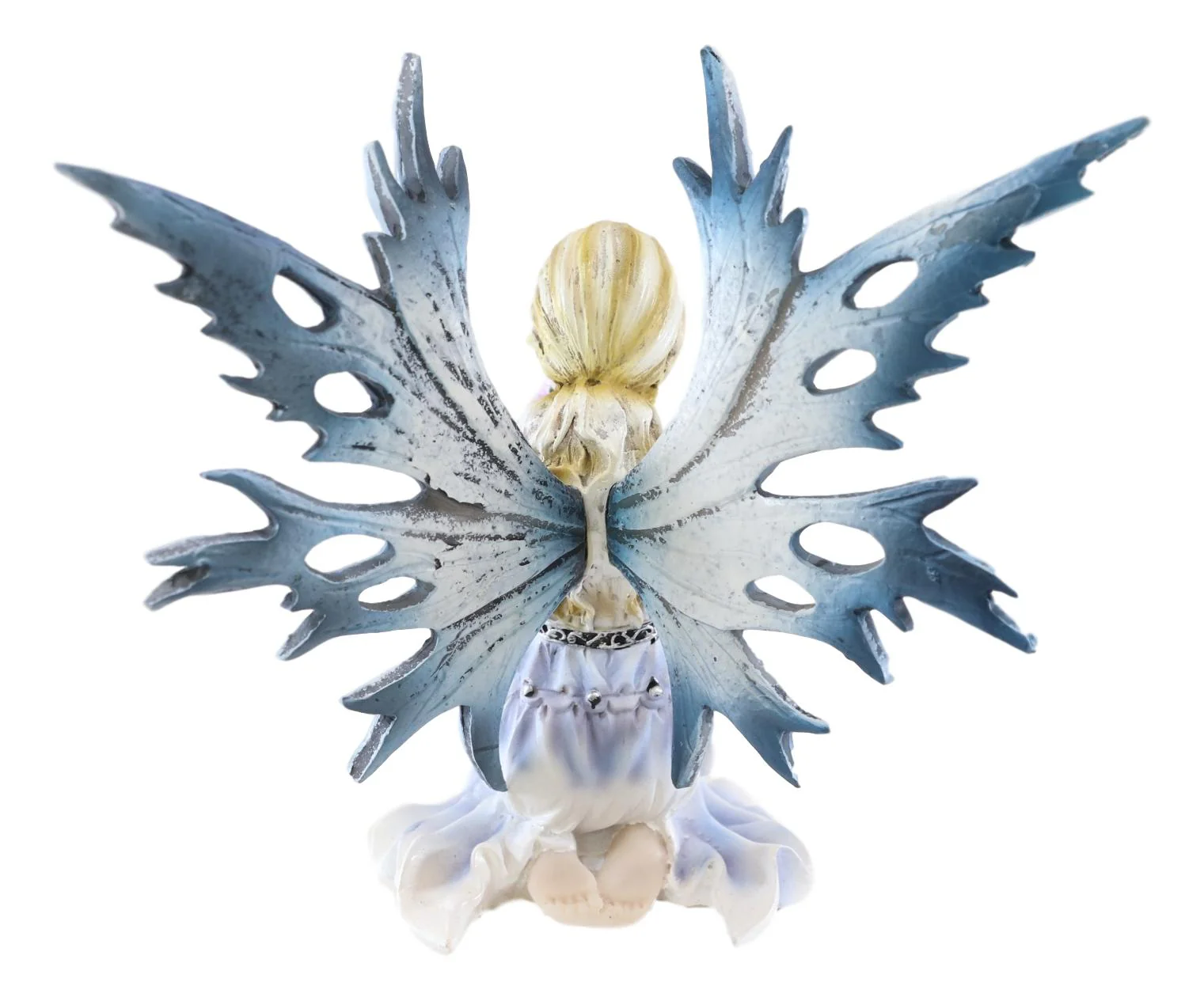 Ebros Frozen Blonde Frost Flake Wings Fairy Holding Spring Flowers Figurine - Image 4