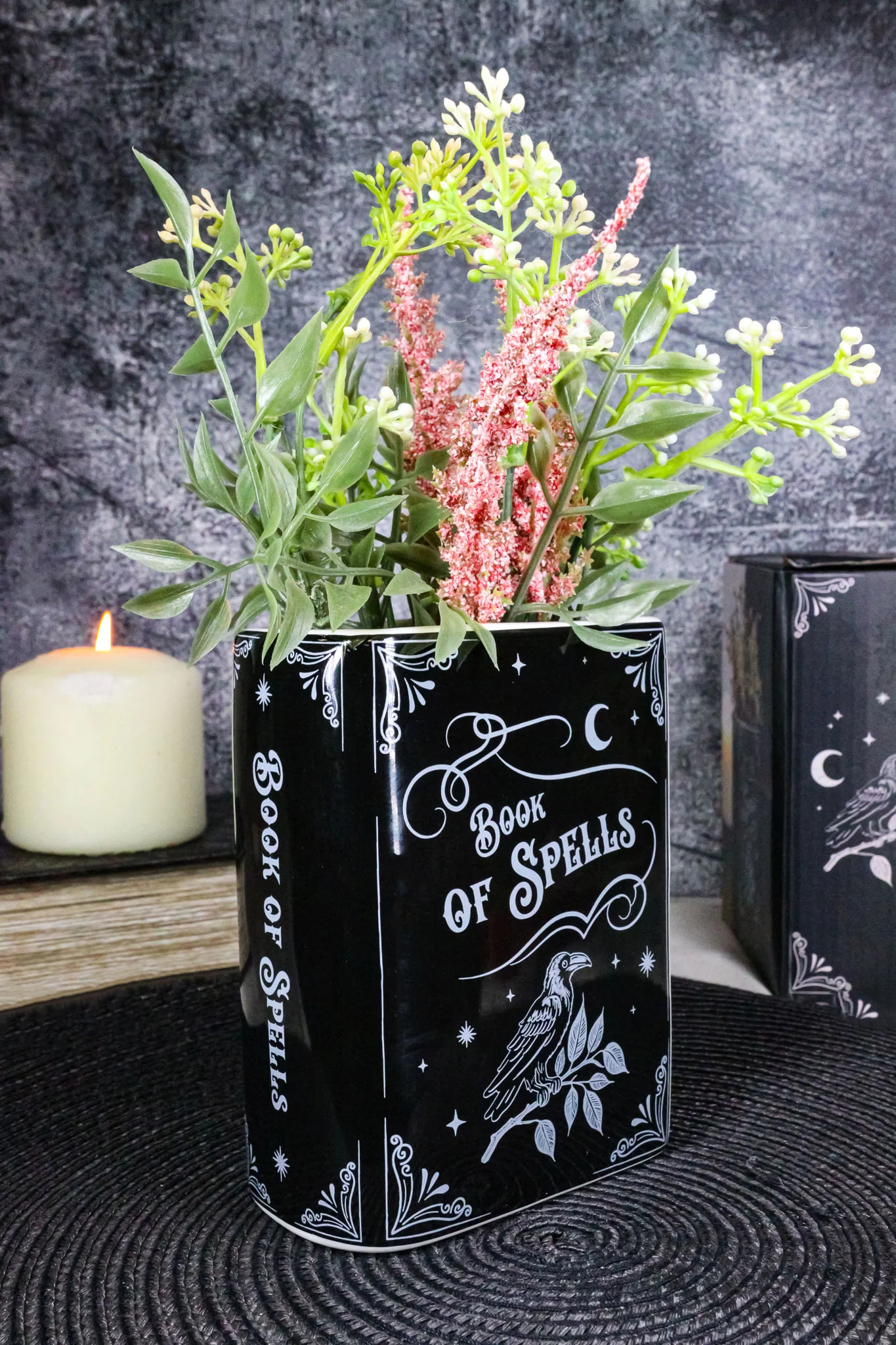Witchcraft Magic Book of Spells 5.25" H Ceramic Book Shaped Planter Pot Vase - Image 11