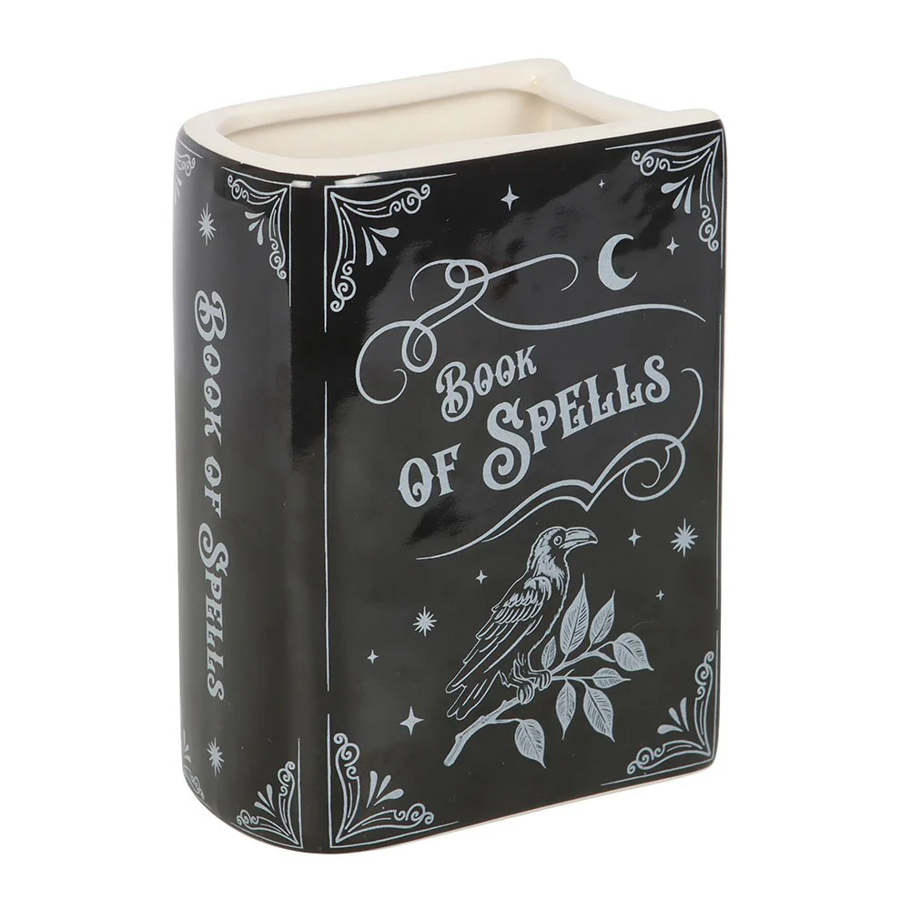 Witchcraft Magic Book of Spells 5.25" H Ceramic Book Shaped Planter Pot Vase - Image 3
