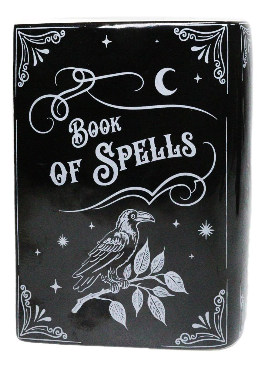 Witchcraft Magic Book of Spells 5.25" H Ceramic Book Shaped Planter Pot Vase - Image 4