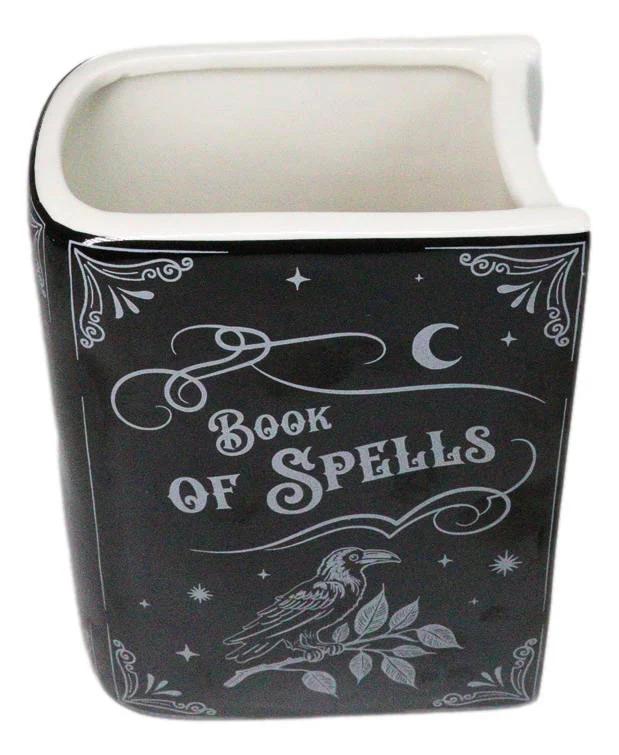 Witchcraft Magic Book of Spells 5.25" H Ceramic Book Shaped Planter Pot Vase - Image 7