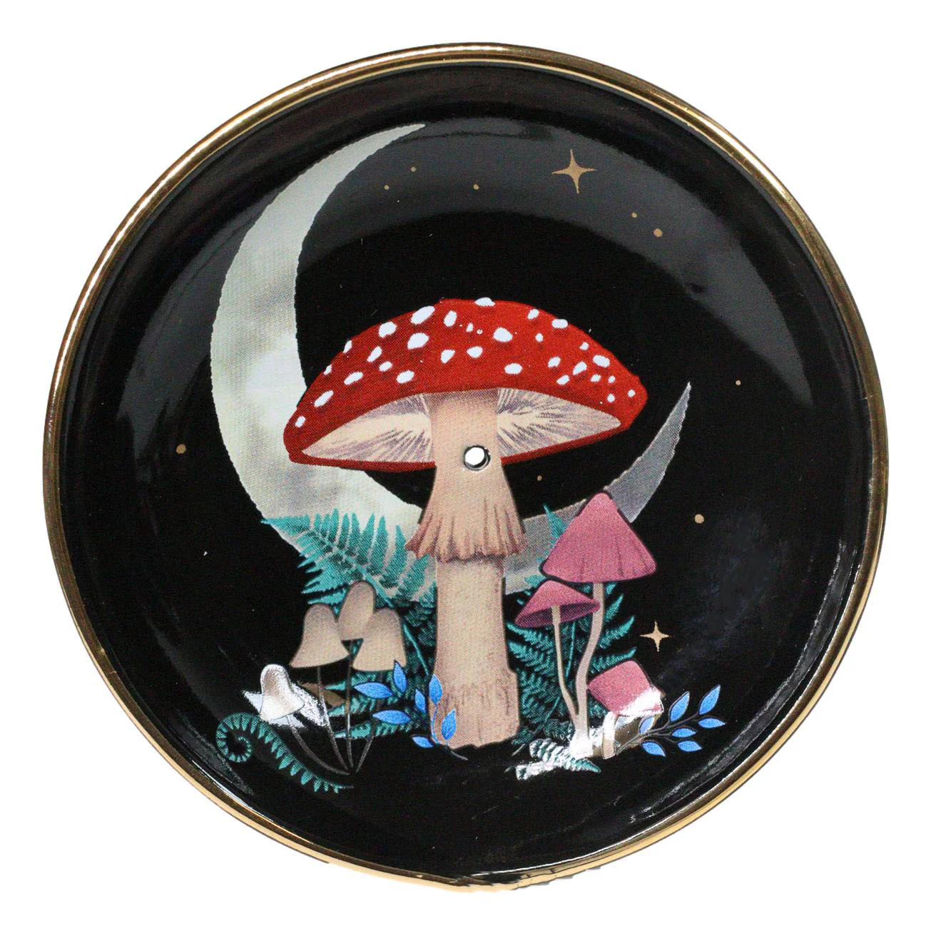 Witchcraft Wicca Dark Forest Toadstool Mushrooms And Fungi Round Incense Holder - Image 5