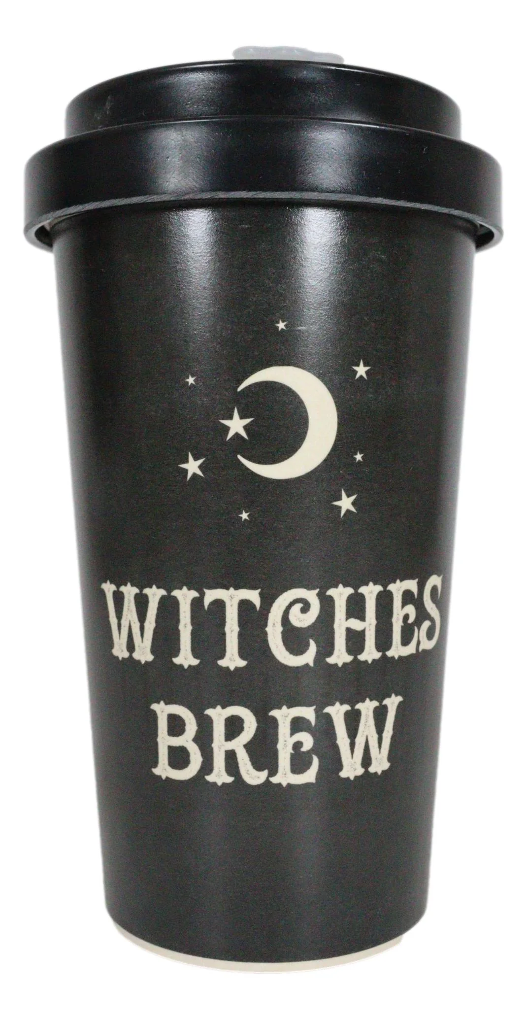 Witches Brew Crescent Moon Stars Reusable Bamboo Travel Mug Cup W/ Lid & Sleeve - Image 3