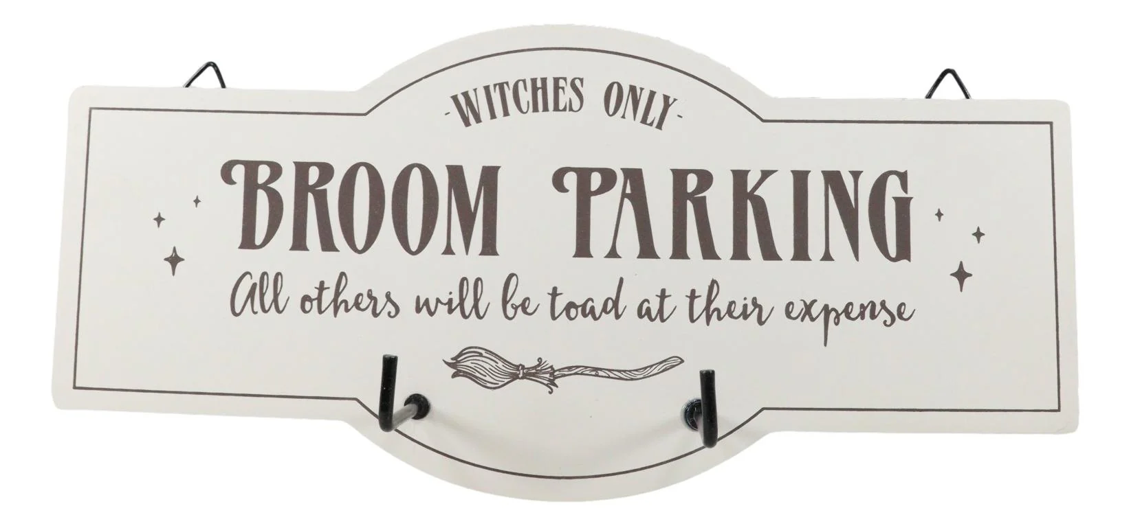 Witches Only Broom Parking All Others Will Be Toad Wall Sign With Coat Hooks - Image 7