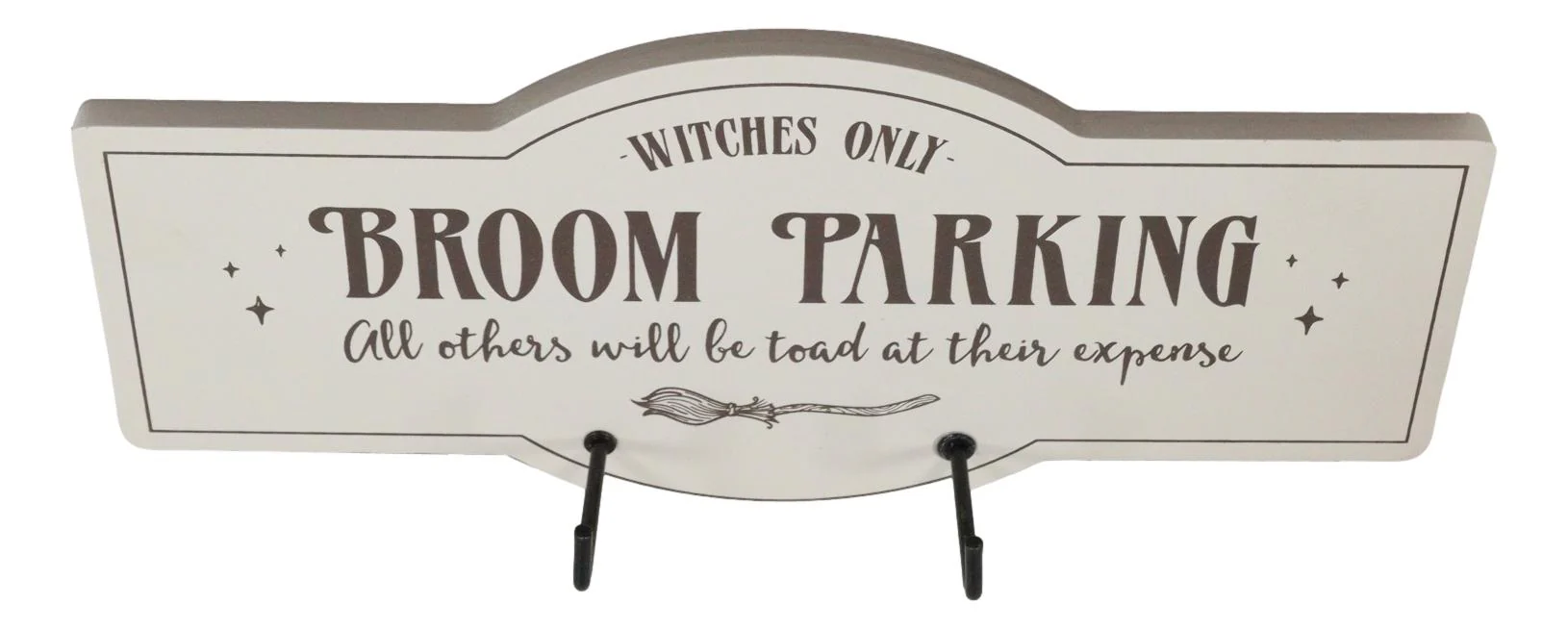 Witches Only Broom Parking All Others Will Be Toad Wall Sign With Coat Hooks - Image 8