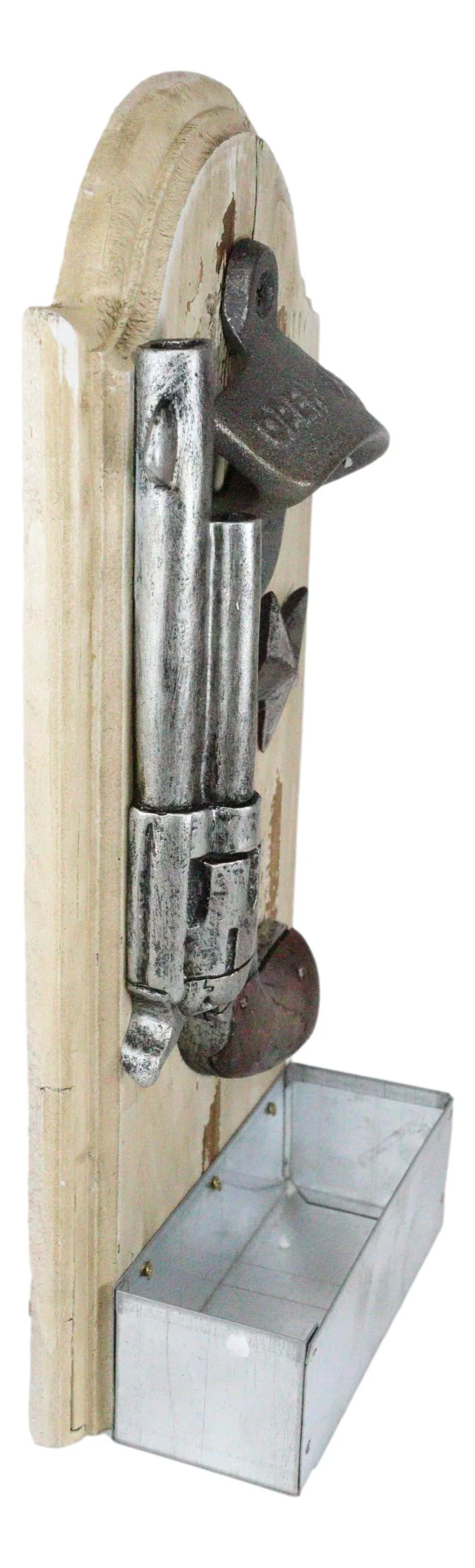 Wooden Rustic Wild West Cowboy Pistol Revolver Western Star Beer Bottle Opener - Image 4