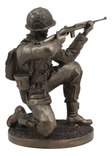 WW2 Soldier Taking Aim Statue 8.75"Tall Military Rifle Unit Infantry Figurine - Image 5