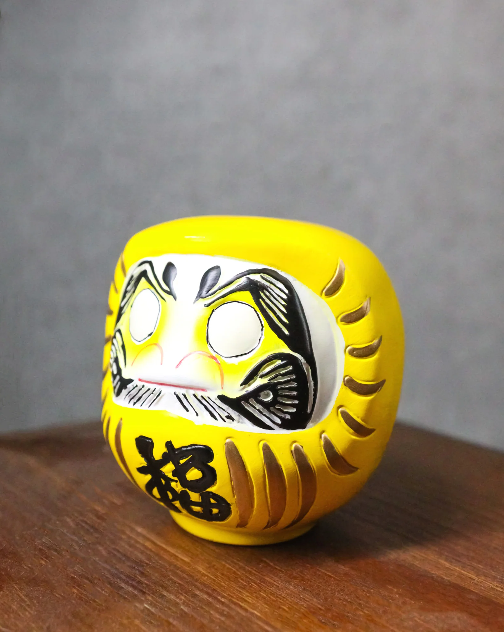 Yellow Talisman of Protection Japanese Zen Daruma Figurine With Unpainted Eyes - Image 9